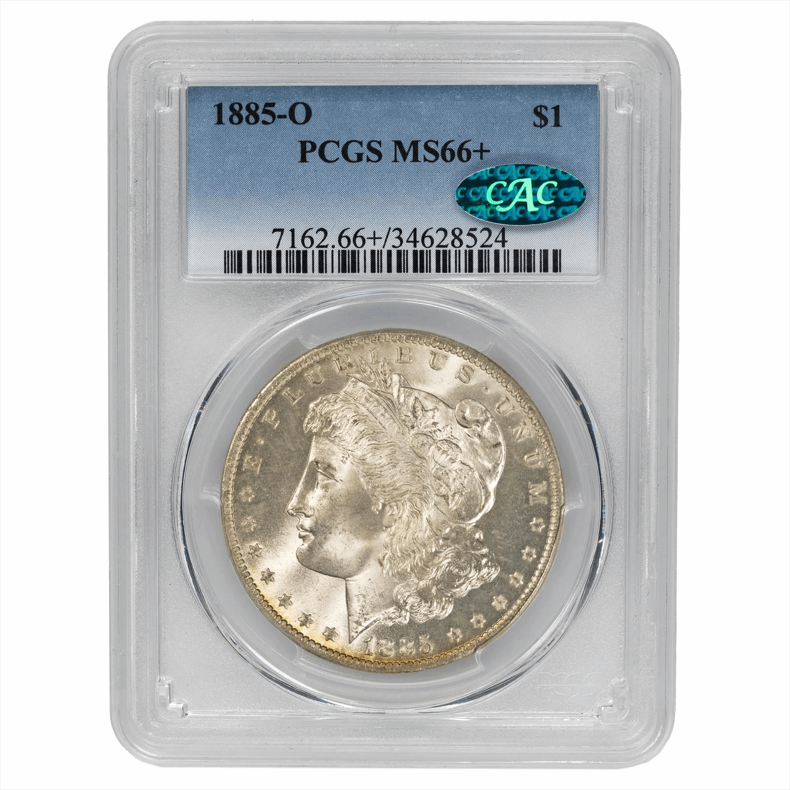 1885-O Morgan Silver Dollar $1 PCGS MS 66+ CAC