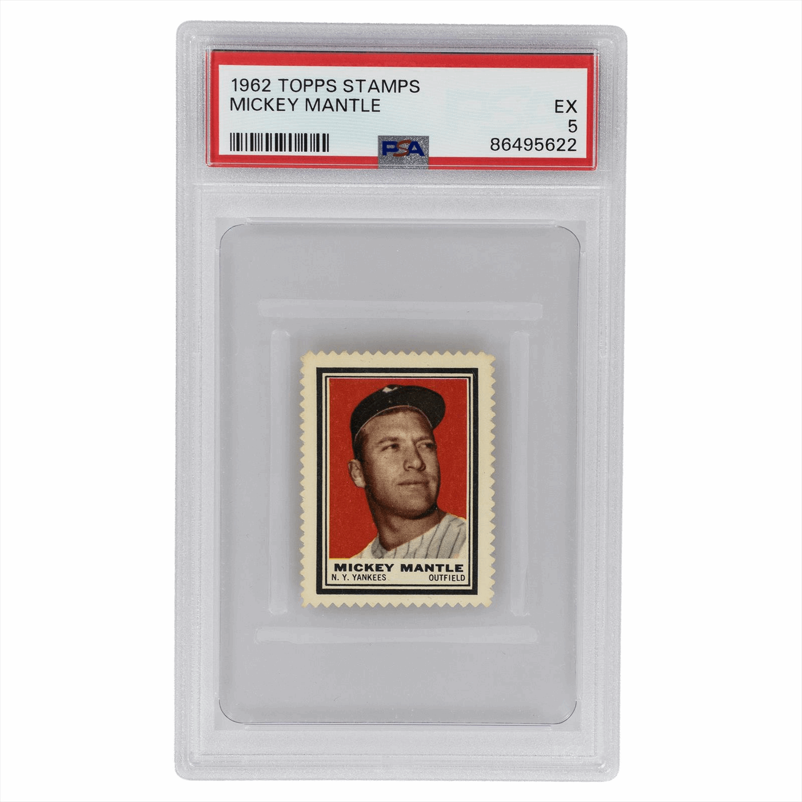 1962 Topps Stamps Mickey Mantle PSA EX 5