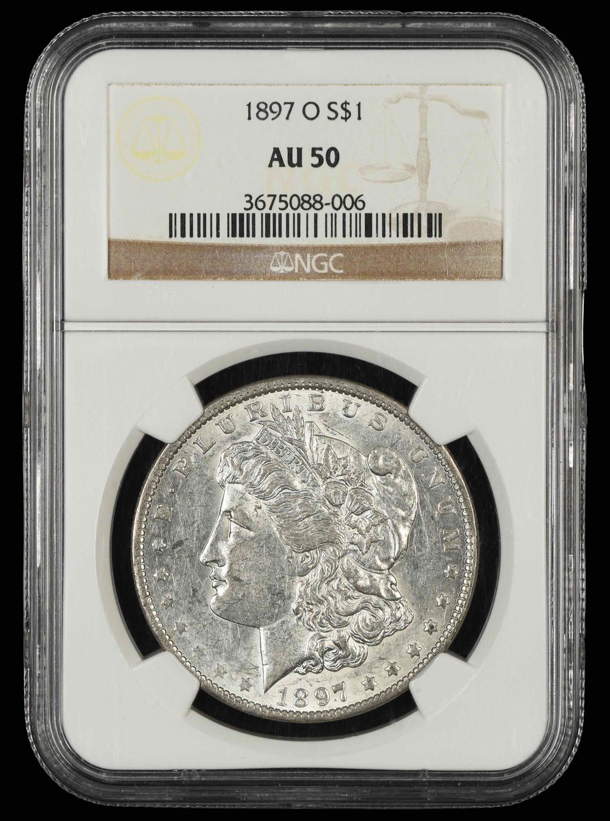 1897 O $1 NGC AU-50