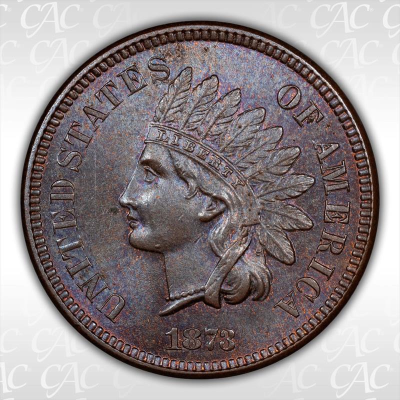 1873 Closed 3 1c CACG MS64BN  