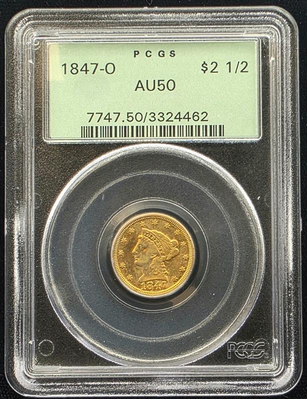 1847-O Liberty Head PCGS AU50 OGH