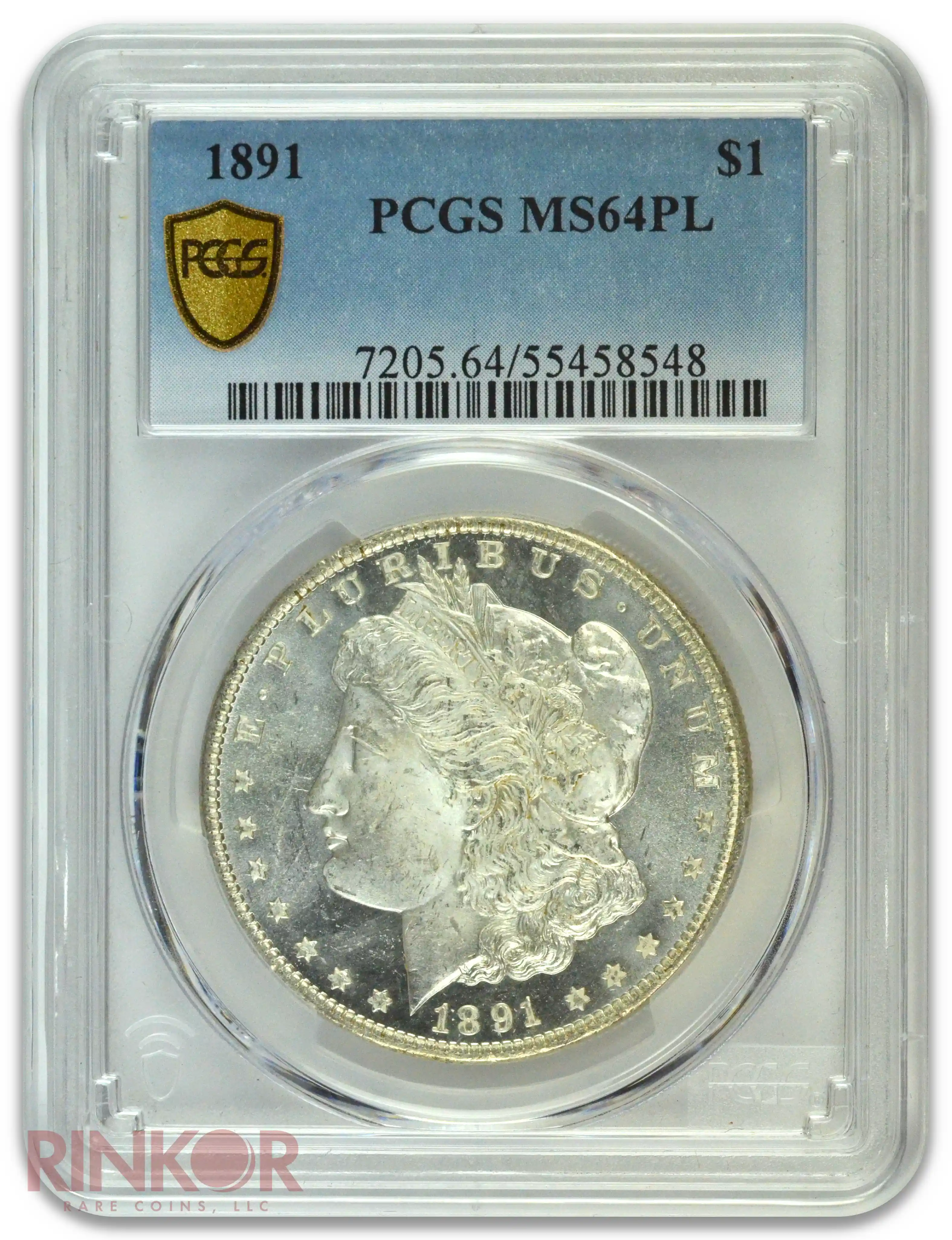 1891 $1 Morgan Dollar PCGS MS 64 PL