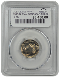 1915 Buffalo PCGS CAC MS 67