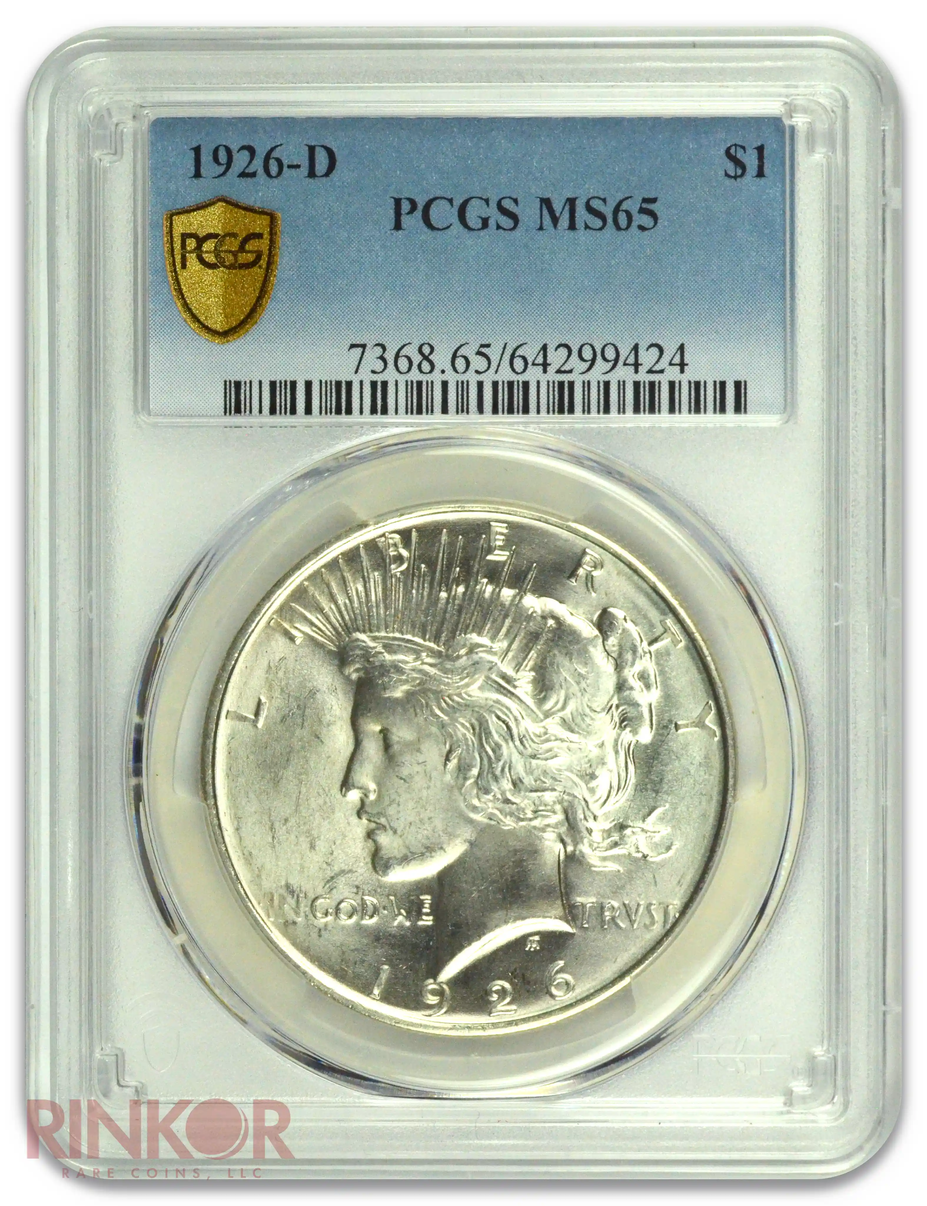 1926-D $1 Peace Dollar PCGS MS 65