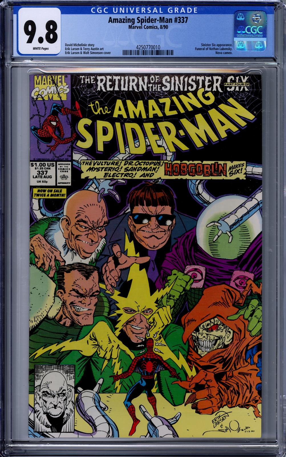 Amazing Spiderman #337 CGC 9.8 9.8