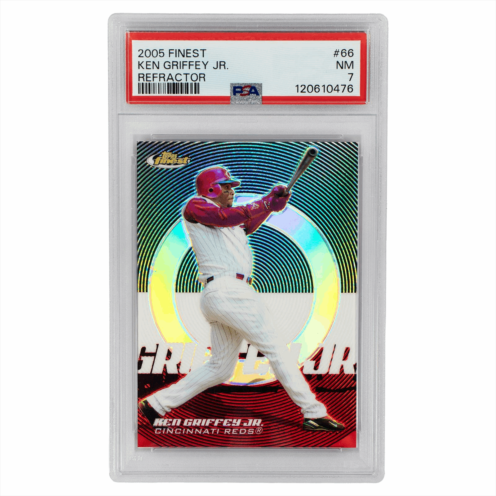 2005 Topps Finest Ken Griffey Jr. Refractor #66 PSA NM 7 Cert #120610476