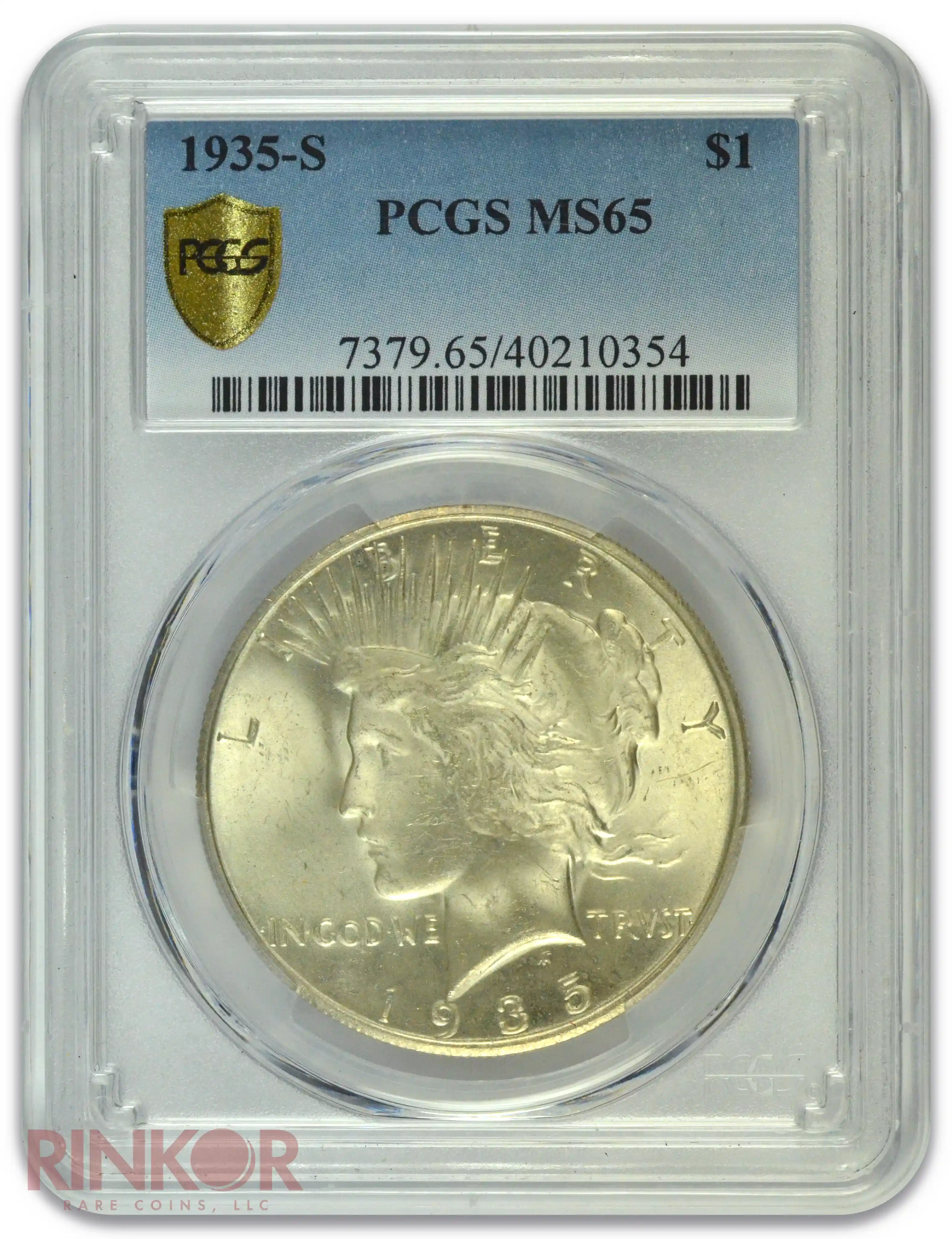 1935-S $1 PCGS MS 65