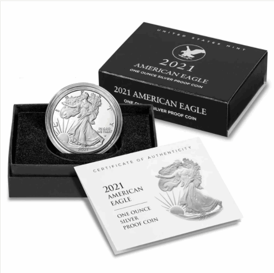 2021-W $1 1oz. American Silver Eagle, T2 Proof OGP