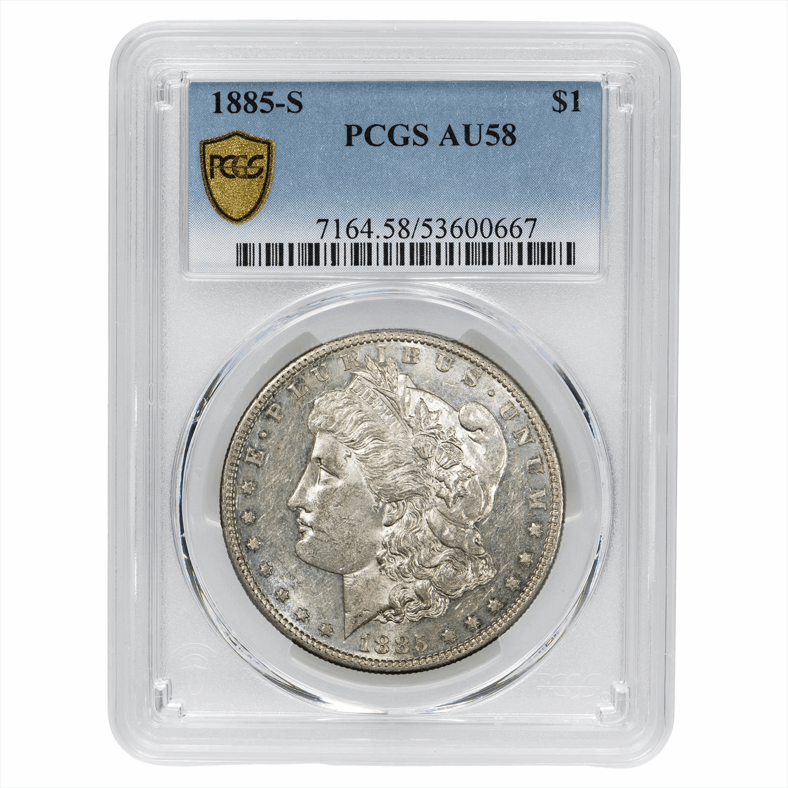 1885-S Morgan Silver Dollar $1 PCGS AU 58