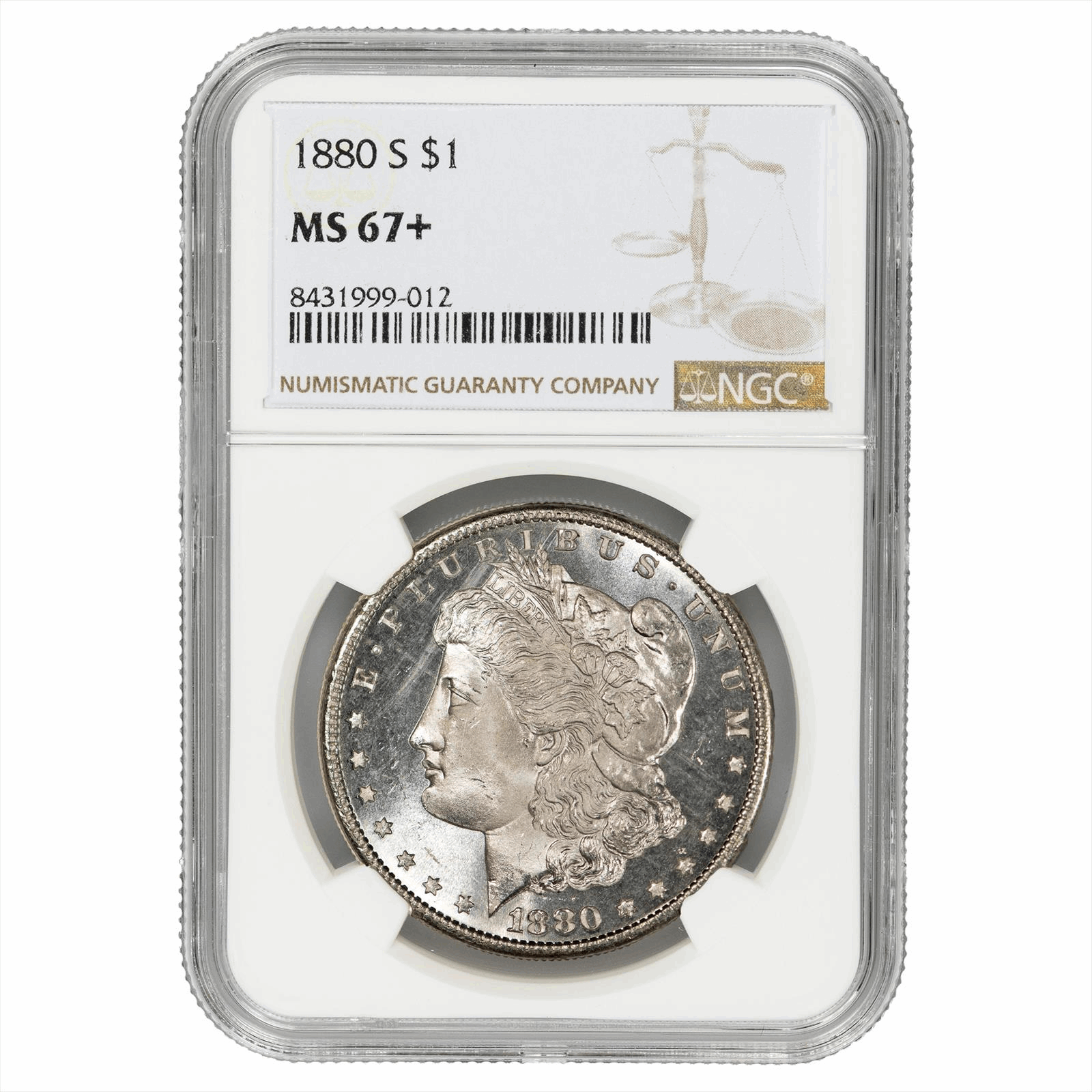 1880-S Morgan Silver Dollar $1 NGC MS 67+