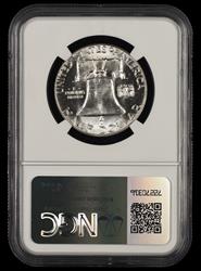 1959 P T2 Reverse Franklin Half Dollar FBL Bill Fivaz Signature Label NGC MS 63