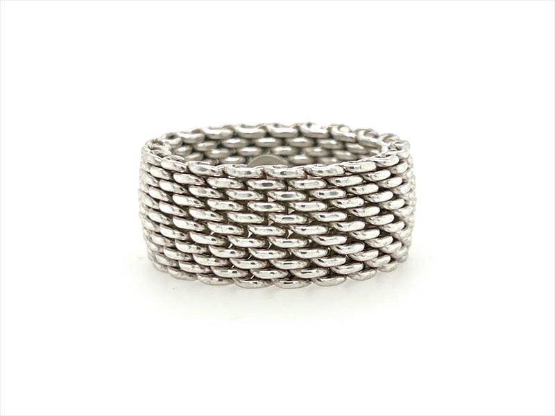 Tiffany & Co Somerset Mesh Basket Weave Ring in Sterling Silver 
