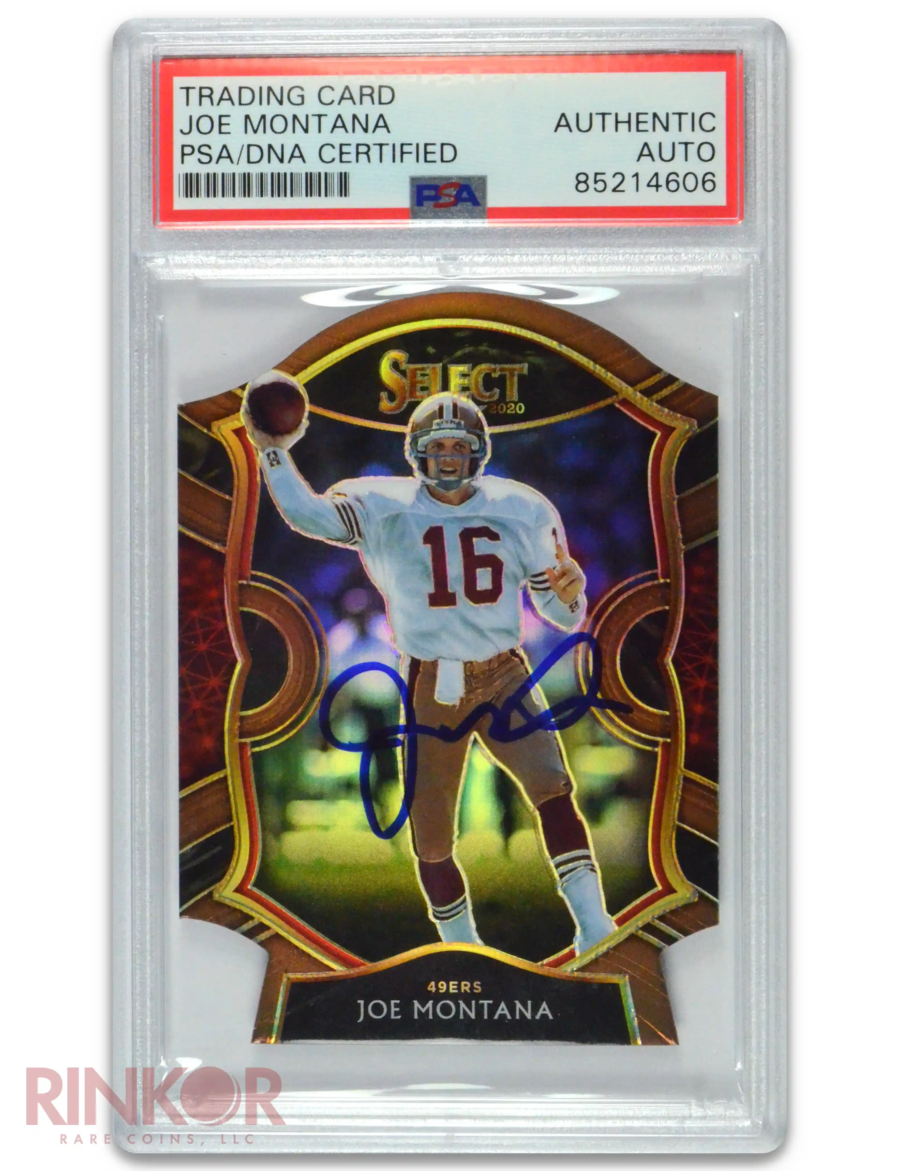 2020 Panini Select Die-Cut Auto Joe Montana #19 PSA/DNA AUTHENTIC