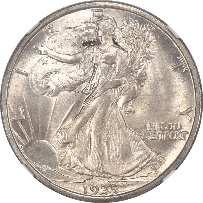 1935-S Walking Liberty Half Dollar 50c NGC MS 64 - Attractively Toned Reverse