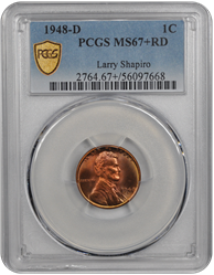 1948-D Lincoln PCGS RD 67+
