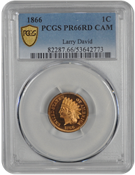 1866 Indian Head PCGS CAM 66