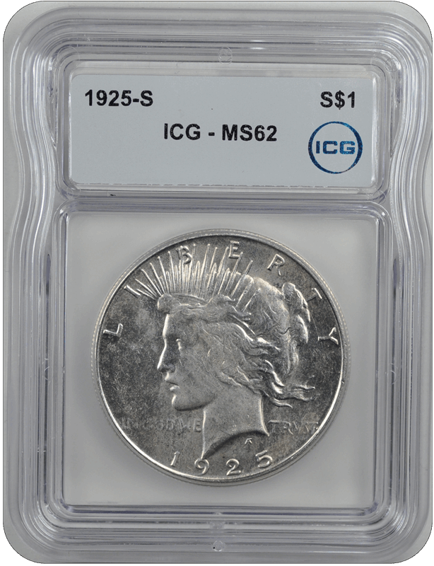 1925-S  Peace ICG  MS 62