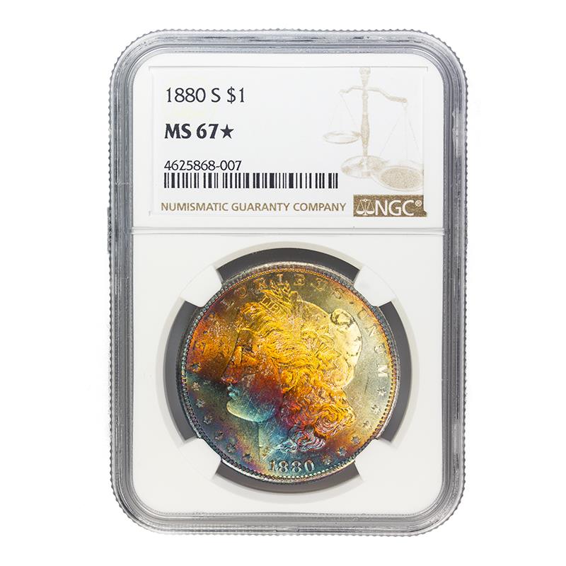 1880-S Morgan Dollar, $1 NGC MS 67 *