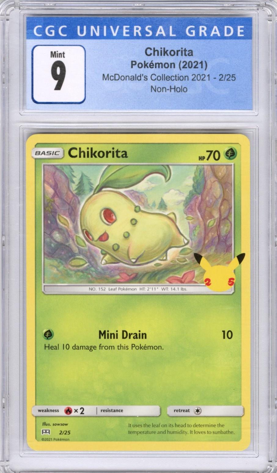 2021 Pokemon Mcdonalds Collection Chikorita #2 CGC MINT 9 