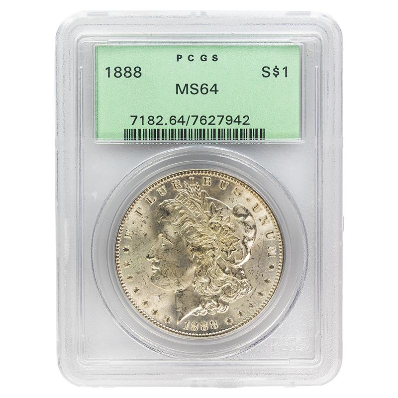 1888 Morgan Dollar, $1 PCGS MS 64 