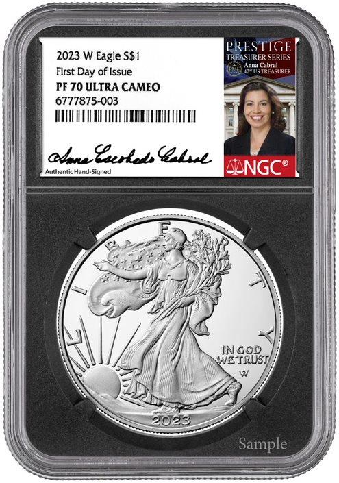 2023 $1 American Silver Eagle First Day of Issue PF-70 NGC Anna Cabral 
