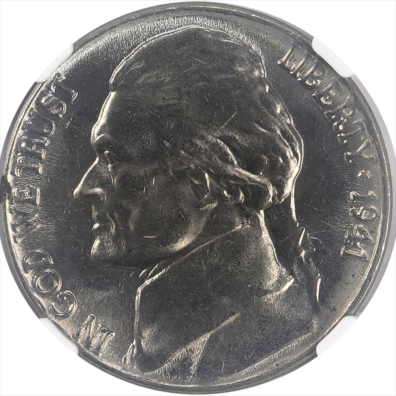 1941 Jefferson Nickel 5C NGC MS 66 - Nice Lustrous Coin