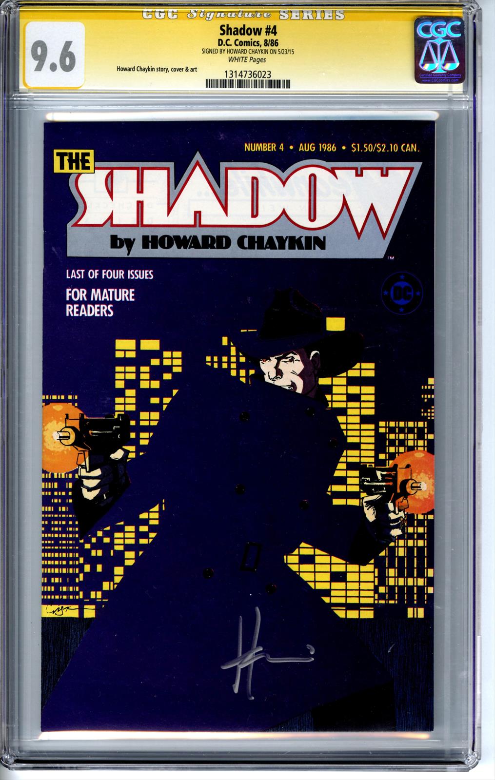 Shadow v1986 #4 CGC 9.6 Signature Series Signed by Howard Chaykin 