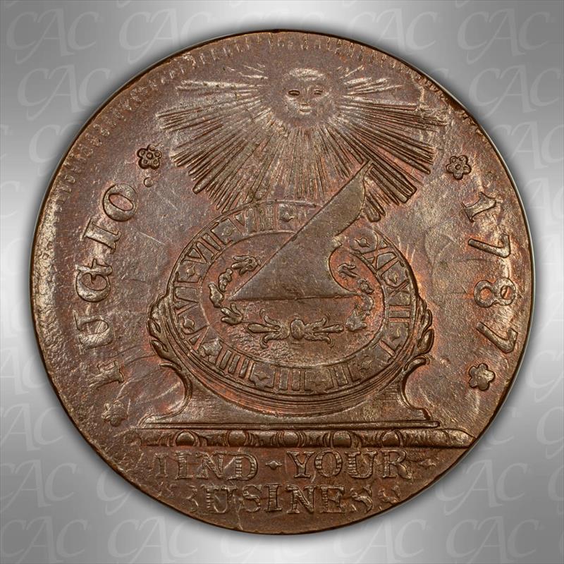 1787 4 Cinquefoils, STATES UNITED 1c CACG MS 65 BN