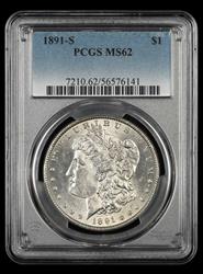 1891 S $1 PCGS  MS62