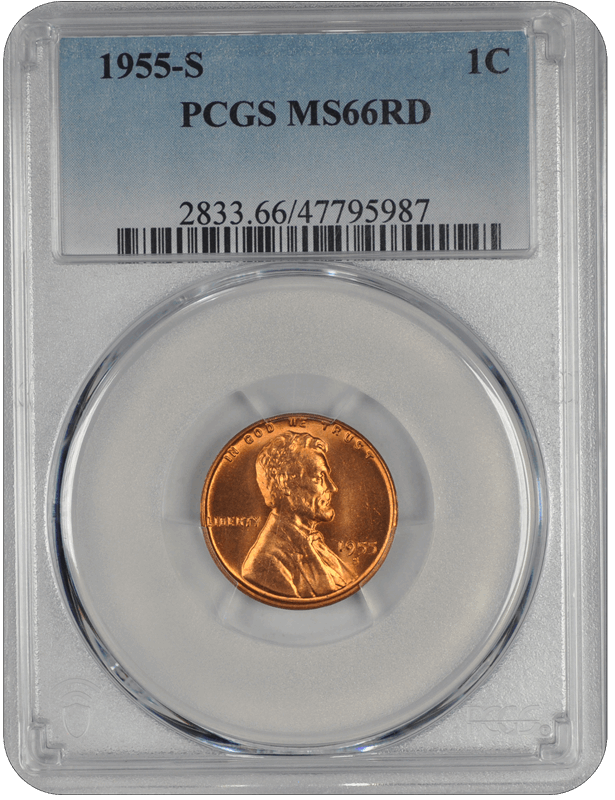 1955-S Lincoln PCGS RD 66