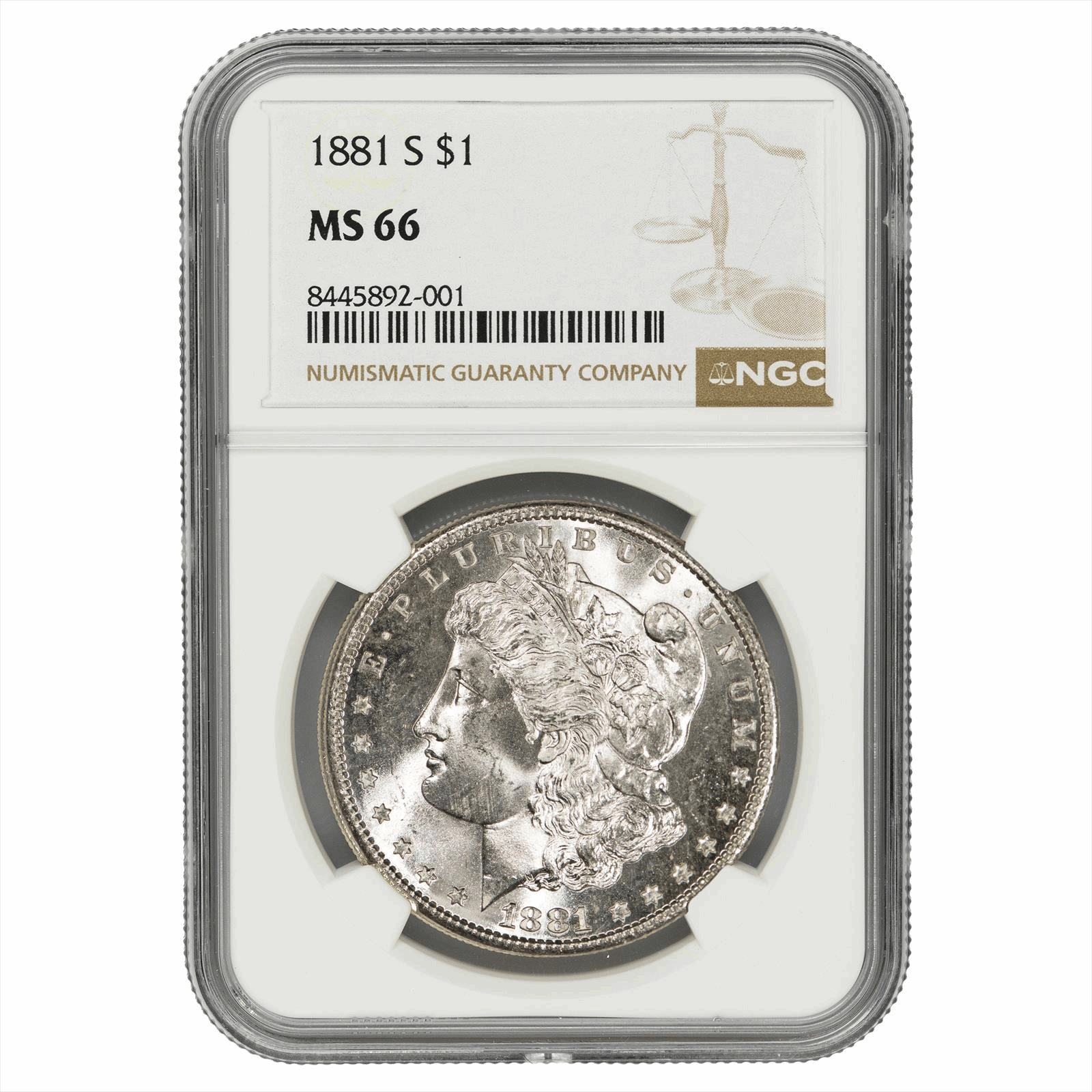 1881-S Morgan Silver Dollar $1 NGC MS 66