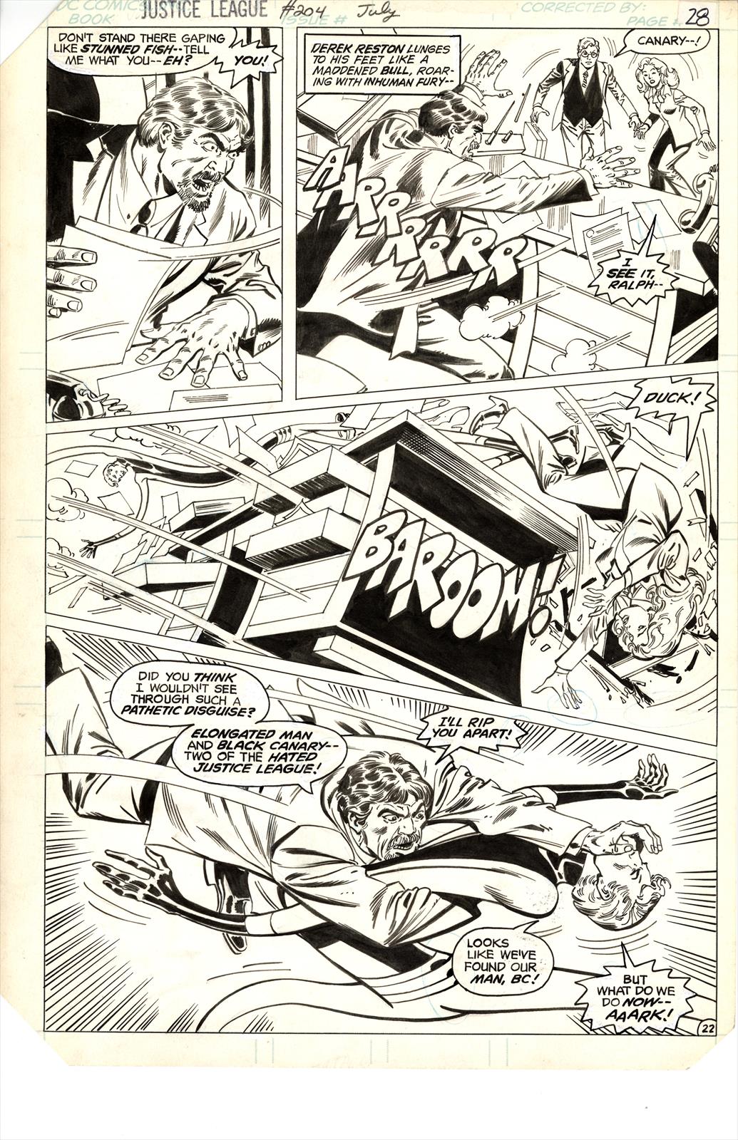 Justice League of America #204 ,Page 22 Artist:  Don Heck (Penciller) ,  Romeo Tanghal (Inker) Media Type: Pen and Ink Art Type: Interior Page 