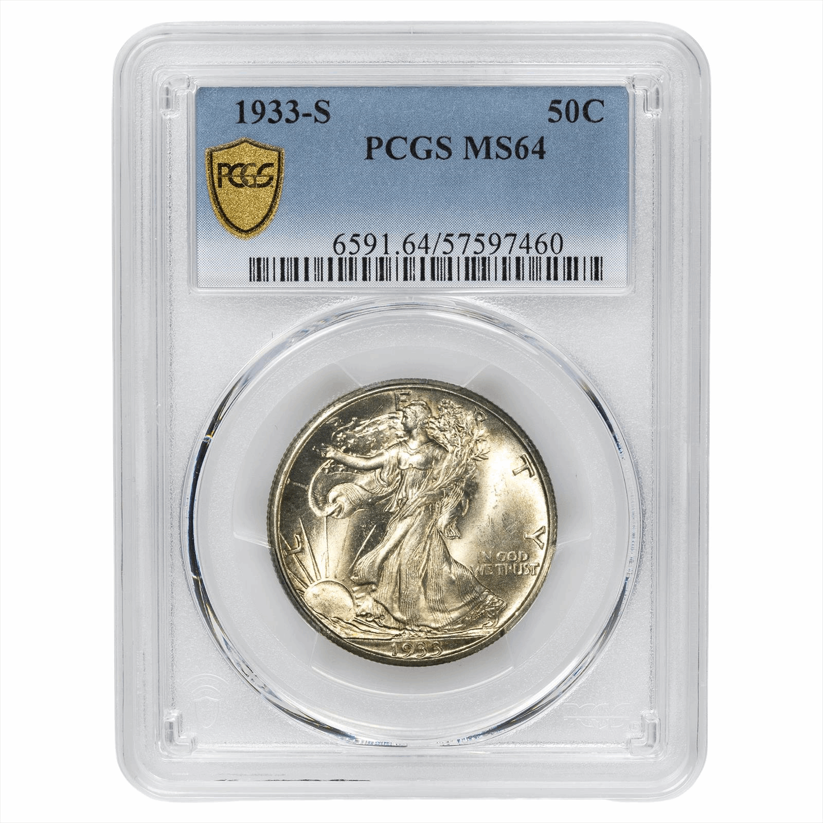 タイ ラーマ7世50サタン銀貨 仏暦2472(1929年)【PCGS MS64】 タイ ラーマ7世50サタン銀貨 仏暦2472(1929年)【PCGS MS64