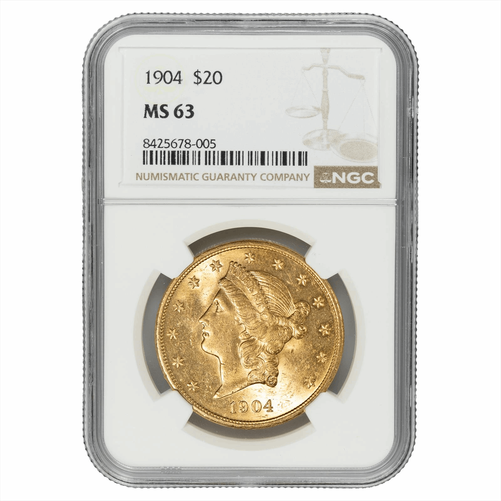 1904 Liberty Head Gold Double Eagle $20 NGC MS 63