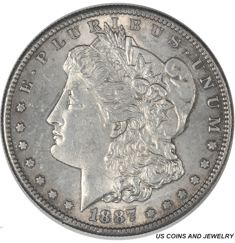 1887-S Morgan Silver Dollar,  Circulated Almost Uncirculated - Nice and Original