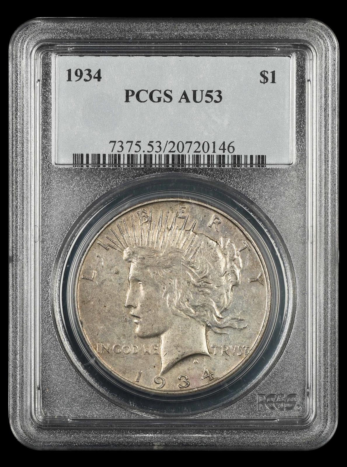 1934 $1 PCGS AU-53