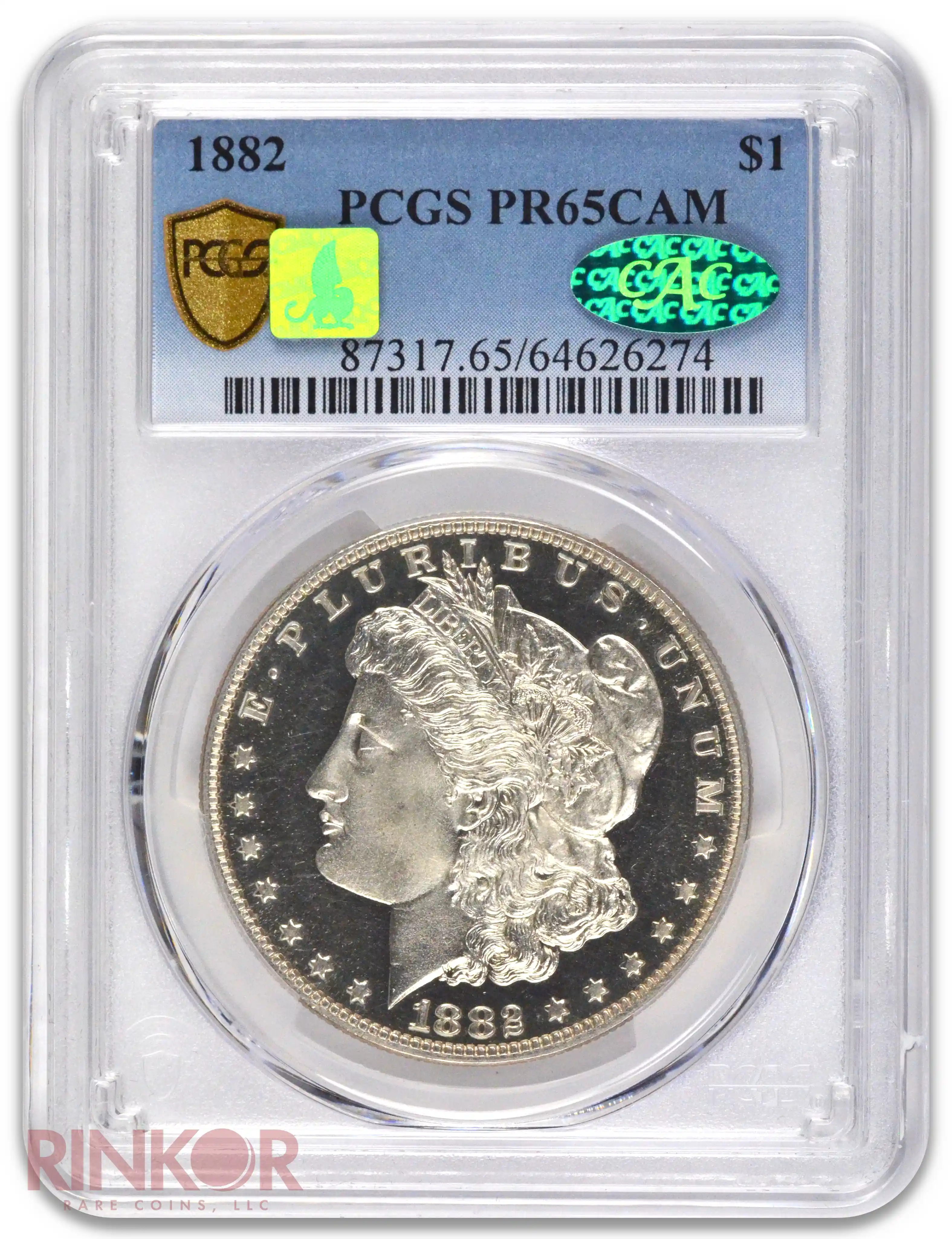 1882 $1 Morgan Dollar PCGS PR 65 CAM CAC
