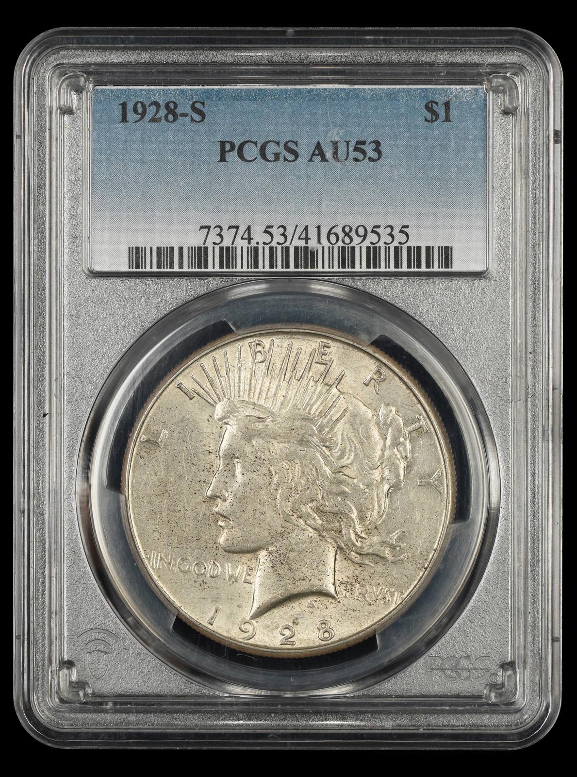 1928 S $1 PCGS AU53