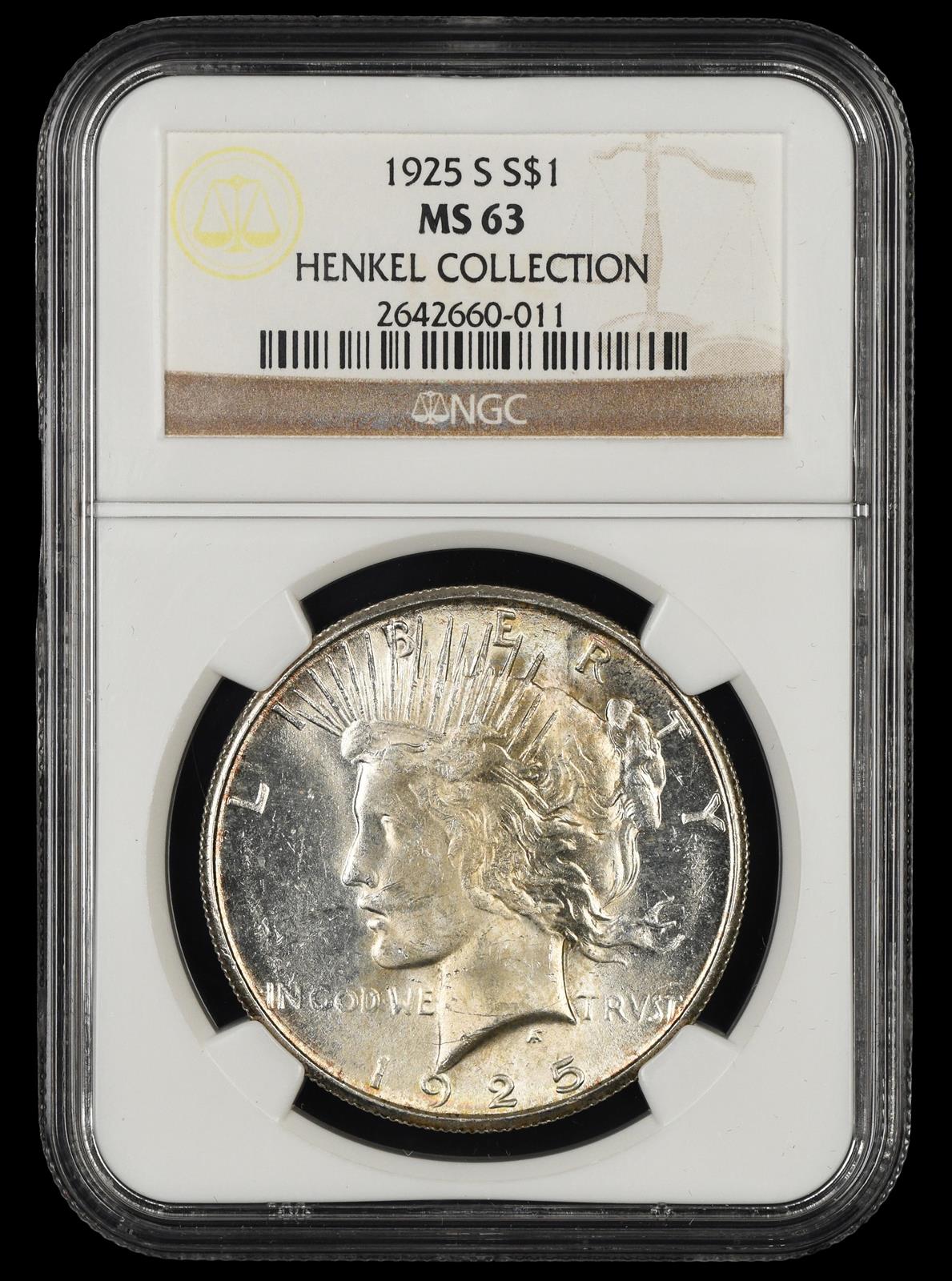 1925 S $1 Henkel Collection NGC MS63