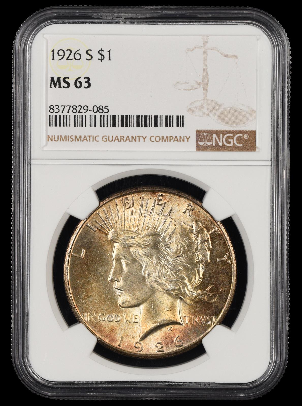 1926 S $1 NGC  MS63