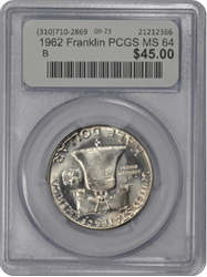 1962 Franklin PCGS MS 64