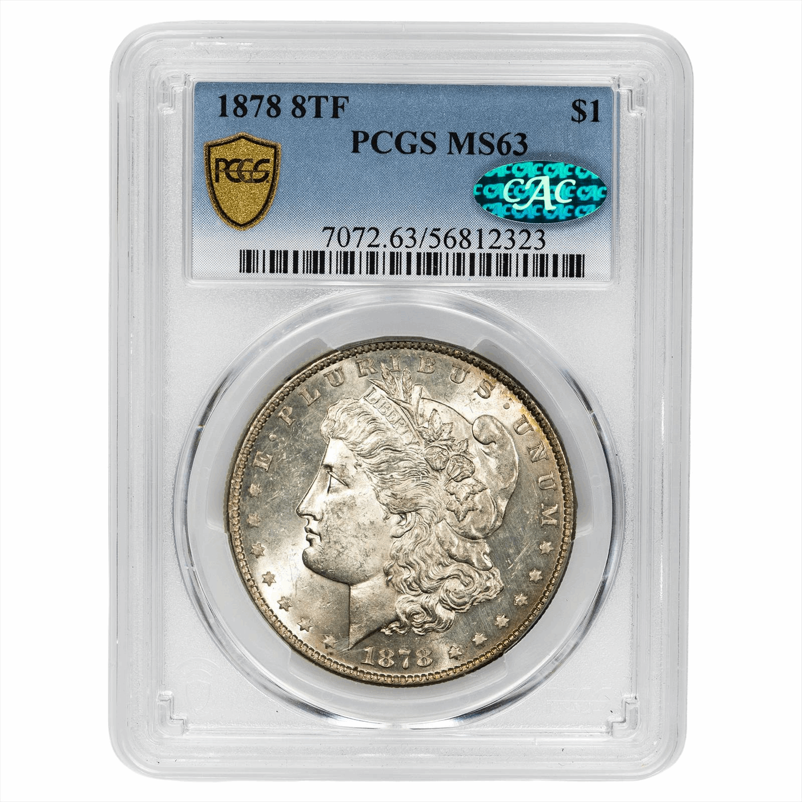 1878 8TF Morgan Dollar $1 PCGS MS 63 