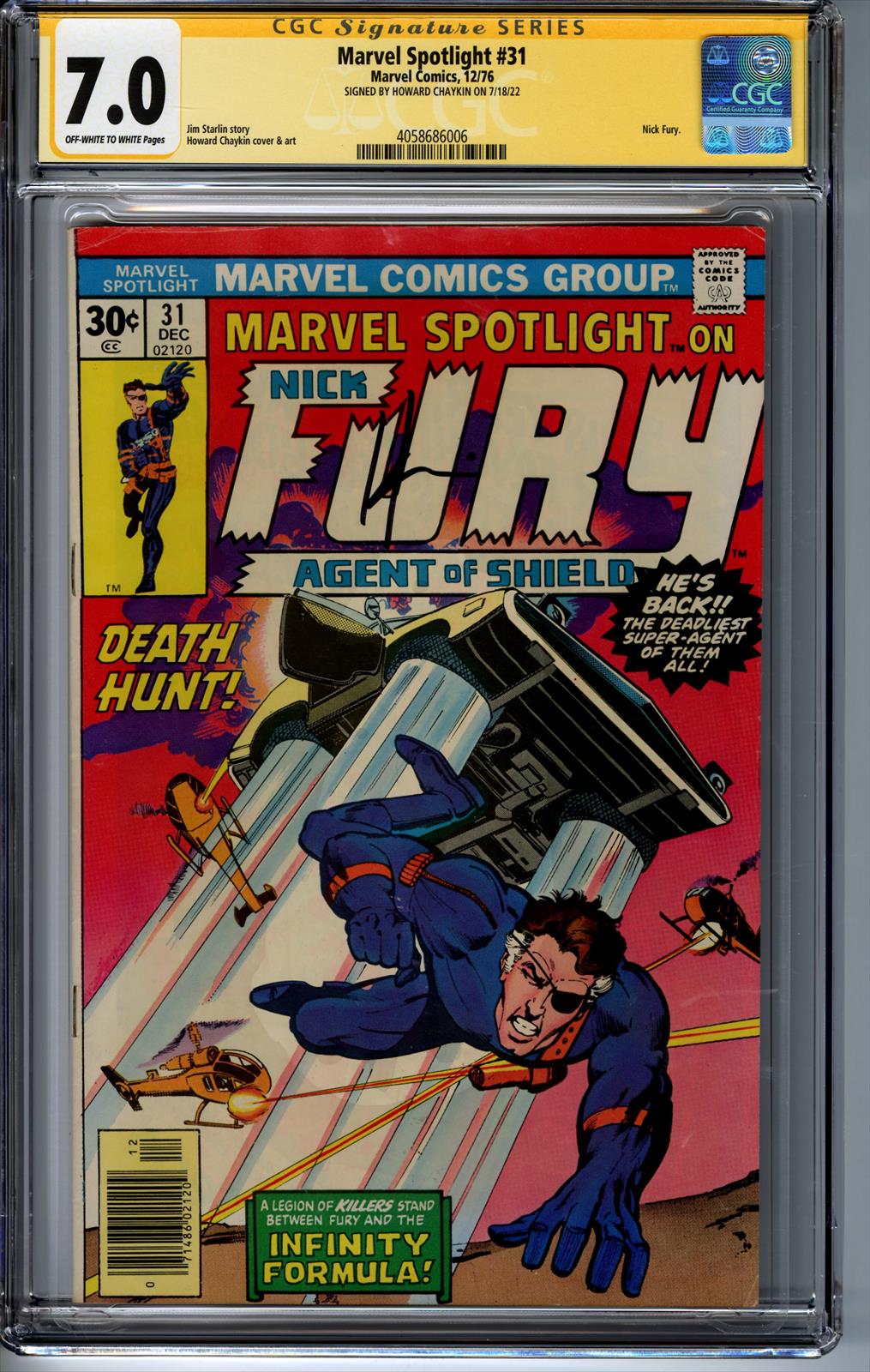 Marvel Spotlight #31 Marvel Comics 12/76 Signed by Howard Chaykin CGC 7.0