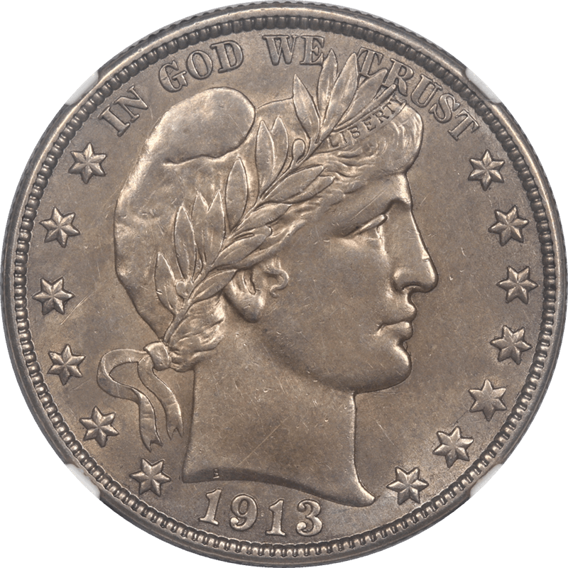 1913-S Barber Half Dollar 50c NGC AU 58 - Nice Original Coin