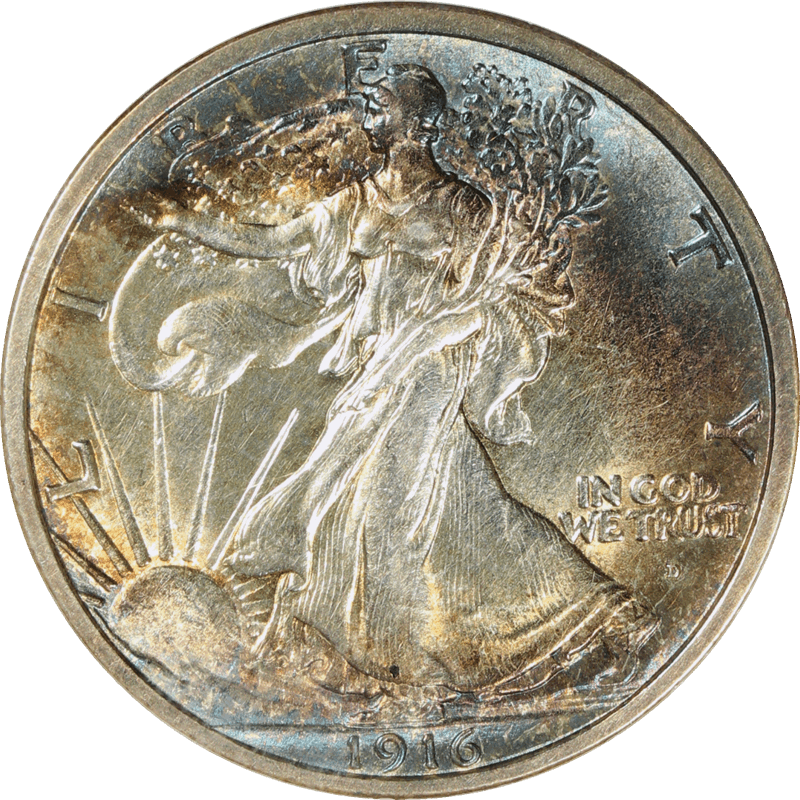 1916-D Walking Liberty Half Dollar 50c NGC AU 55