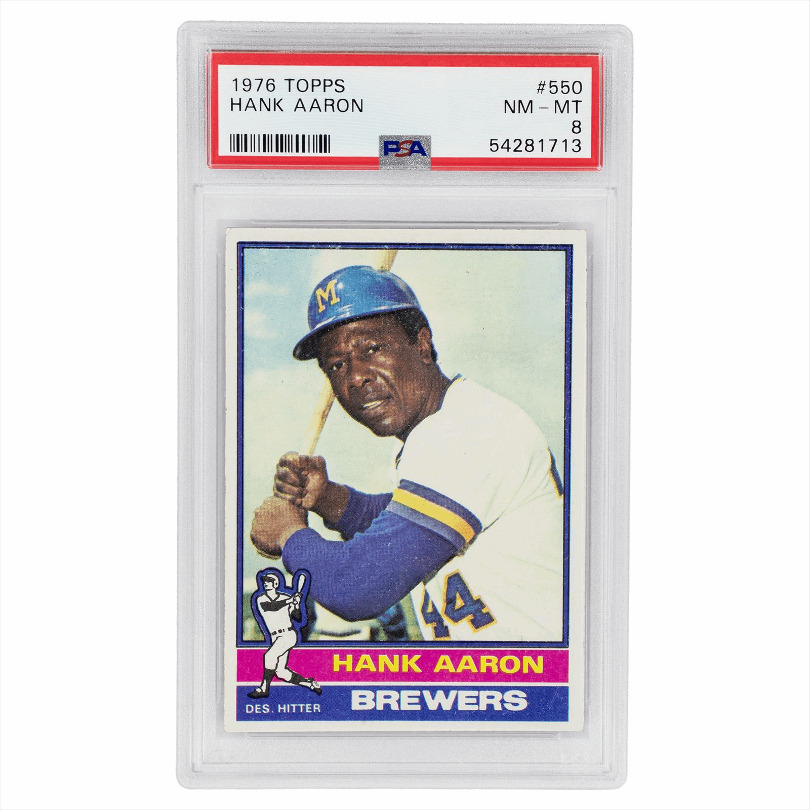 1976 Topps Hank Aaron #550 PSA NM-MT 8 Cert #54281713