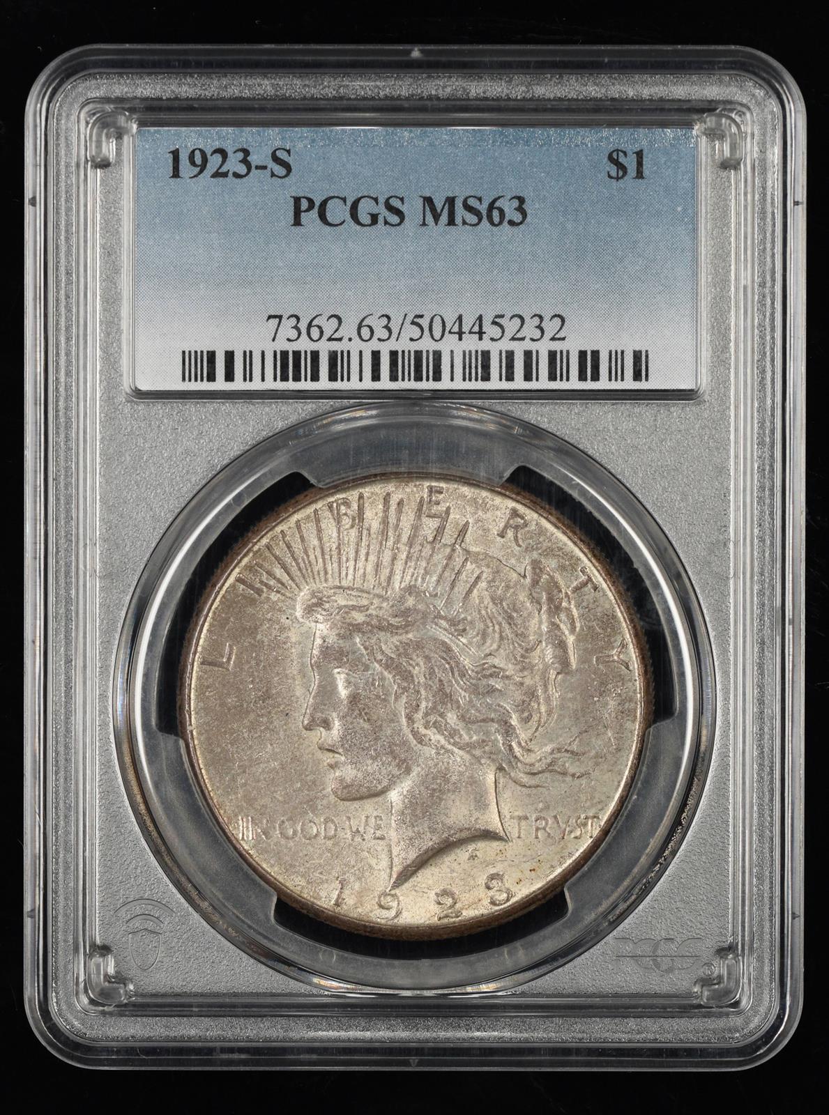 1923-S $1 PCGS MS 63