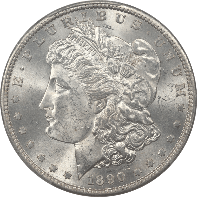 1890-S Morgan Silver Dollar PCGS MS64 - Nice Lustrous White Coin