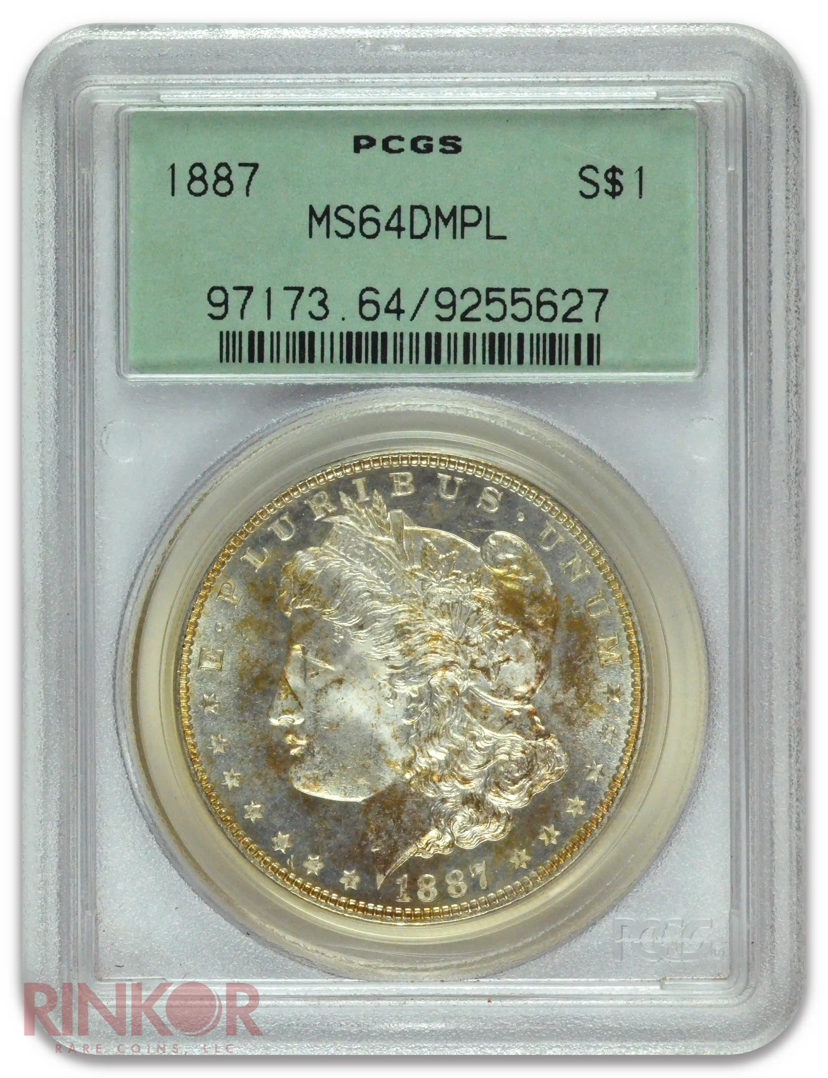 1887 $1 Morgan Dollar PCGS MS 64 DMPL