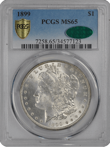 1899 $1 Morgan Dollar PCGS  CAC #3315-6 MS65